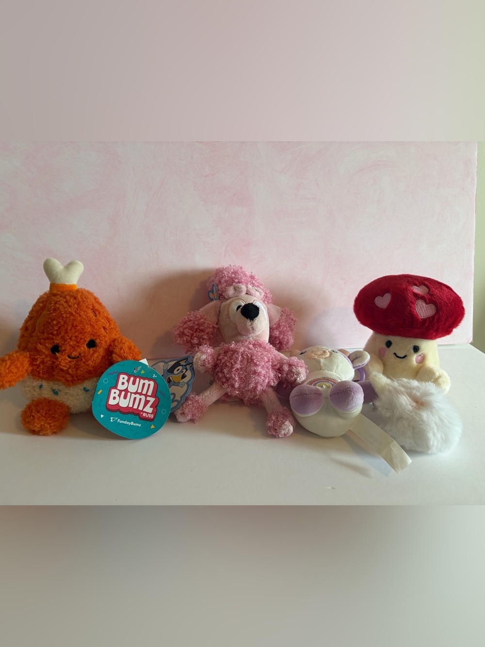 Random cute plushie lot! Bluey , bumbumz, palm pal,